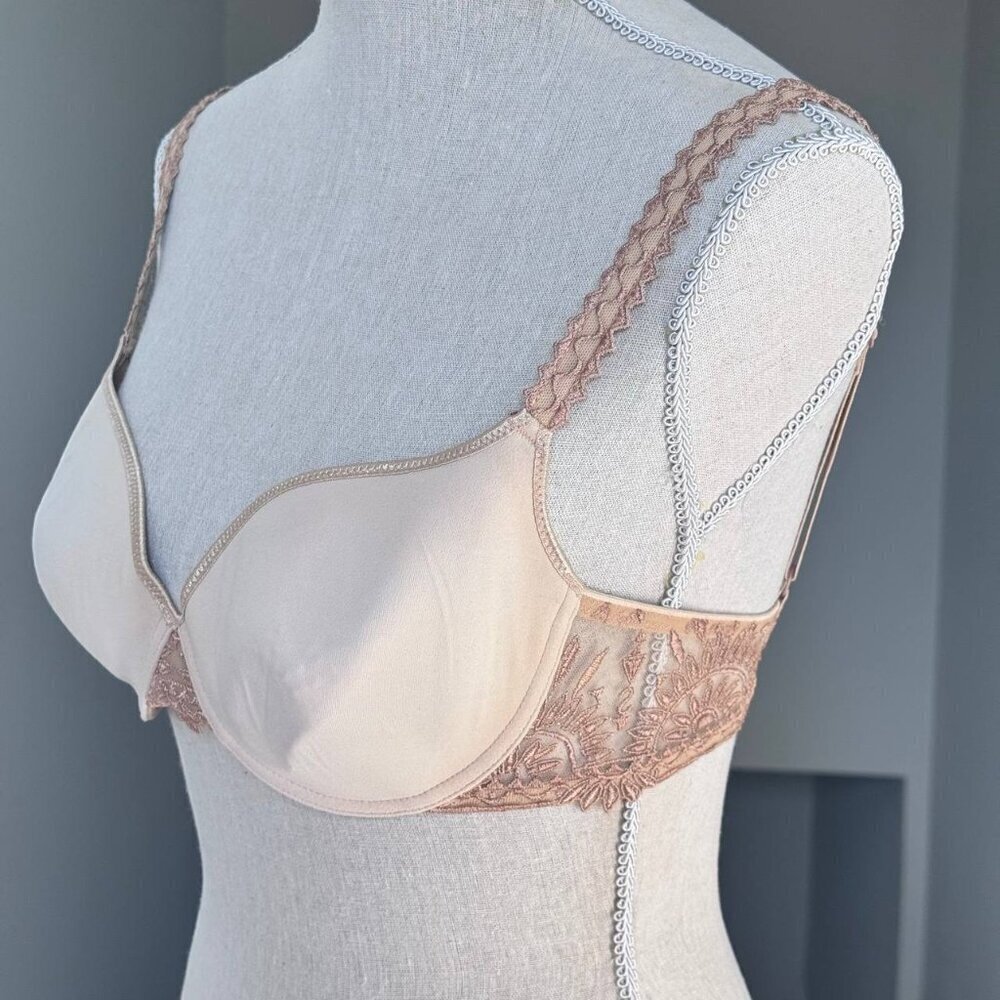 CHANTELLE Elegant Sexy Soft Cups Underwire Bra in Nude– Size 32D - Picture 5 of 9